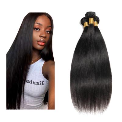 China Deep Wave Brazilian Straight Hair Bundles 100% Unprocessed Virgin Hair Straight Remy Hair Weave Natural Black Color for sale