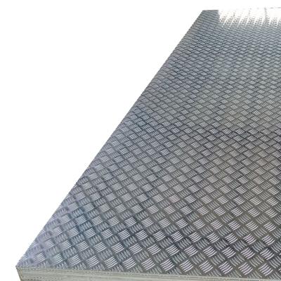 China Large Five Rib Aluminum Alloy Construction Checkered Plate 4ft x 8ft Sheets For Tralors for sale