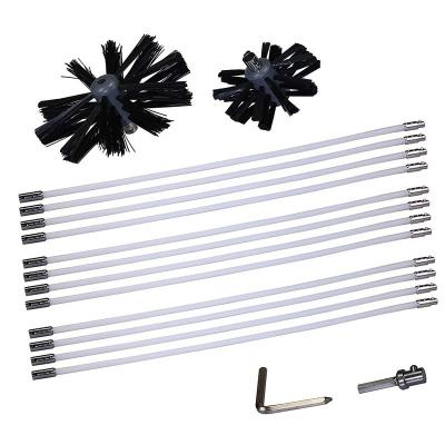 China OEM Durable Acceptable Extended Nylon Wire Chimney Sweeper Kit 20ft Rods For Drill for sale