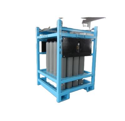 China Industrial DNV 271 certified offshore cylinder rack with cylinders, manifold, valves, gauges for safely transpiring bottled gas for sale