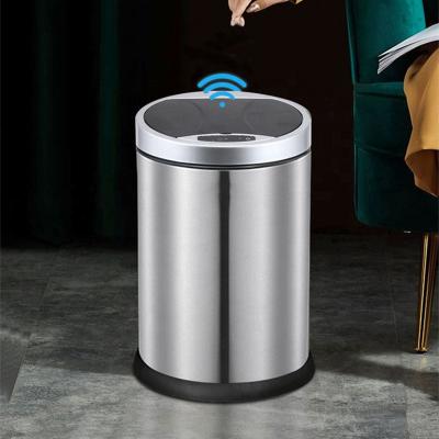 China Leasylife 8L Household Sustainable Battery Can Be Installed Clamshell Stainless Steel Sensor Lid Smart Trash Can for sale