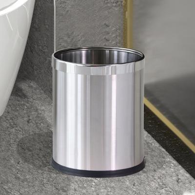 China Leasylife 14L Long Lasting Single Layer Stainless Steel Circular Pressure Ring Big No Lid Bin for sale