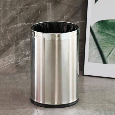 China Sustainable Leasylife 9L/2.3GAL Round Bared Wholesale Double-Layer Household Hotel Stainless Steel Trash Can for sale