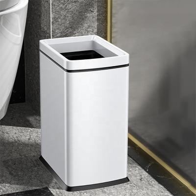 China Leasylife8LSimple Viable Square Uncovered Wholesale Metal Household Hotel Trash Can for sale