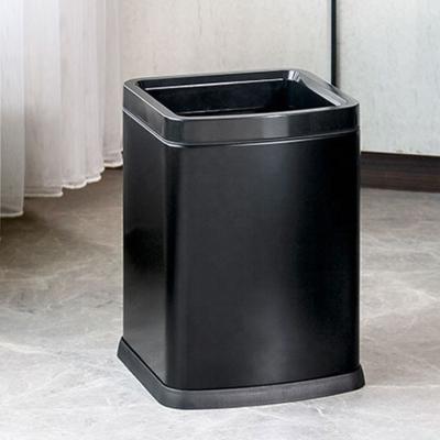 China Leasylife12L Sustainable Single Square Bared Wholesale Custom Printing Metal Household Hotel Trash Can for sale