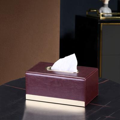 China Creative Minimalist Leasylife Gift Home Car Tissue Box Holder Commercial Hotel Metal Skin Tissue Box for sale