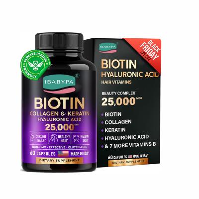 China Helps with healthy hair Biotin with Hyaluronic Acid Collagen & Keratin - Vitamins for Hair Growth Support  Supplement for Women or Men for sale