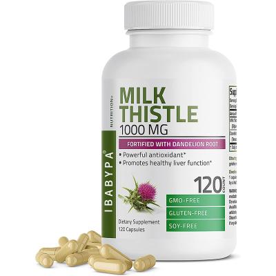 China Protect the liver High Quality Milk Thistle Extract 80% Silymarin Milk Thistle Supplements Seeds Milk Thistle Extract Bulk Capsules 1000mg for sale