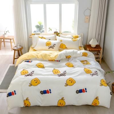 China Nantong Supplier Anti-Static Polyester Bedding Set Sheet Set Duck Pattern for sale