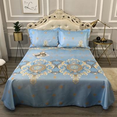 China Anti Static Wholesale Printing Family Hotel Textiles Silk Three Piece Sheet Set for sale