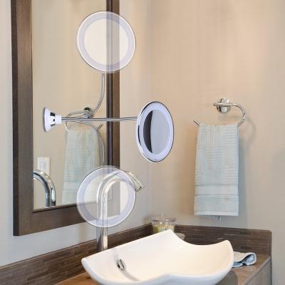 China Art Decor BOKUN Amazon Hot Sale Wall Mounted Lighted Magnifying Mirror Vanity Mirrors for sale