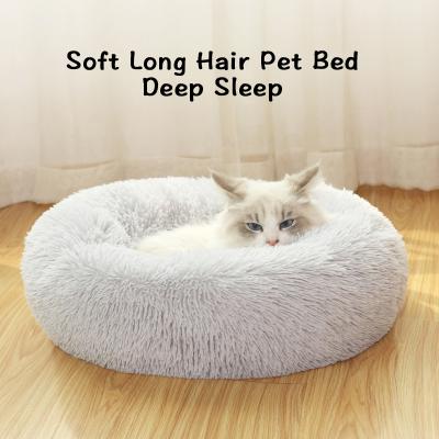 China BOKUN 30 Colors 80cm Diameter Breathable Circular Dog Bed Multifunctional Pet Beds for sale