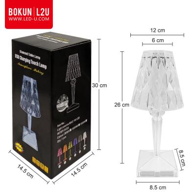 China EUROPEAN BOKUN Crystal Table Lamp Wireless Floor Lamp Modern Home Indoor Decoration Crystal Table Lamp Touch Switch for sale