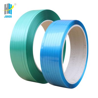 China Manual Packing Experience China Factory Manufacturer Price Years For Green PET Polyester Strapping Plastic Pallet Packing Bale Band Roll for sale