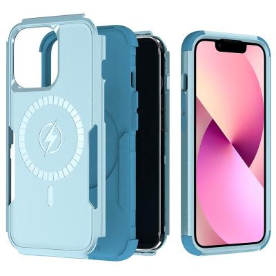 China Full Case Shockproof PC Cell Phone Hard Cover Device For iphone 14 pro armor 13 12 max Defend Phone Wireless Charging Case for sale