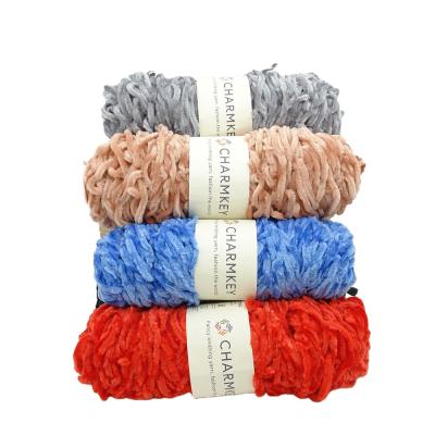 China Anti-bacteria Charmkey Brand Noodle Fries Chenille 100% Polyester Yarn For Hand Knitting Yarn Price Rug For Baby for sale