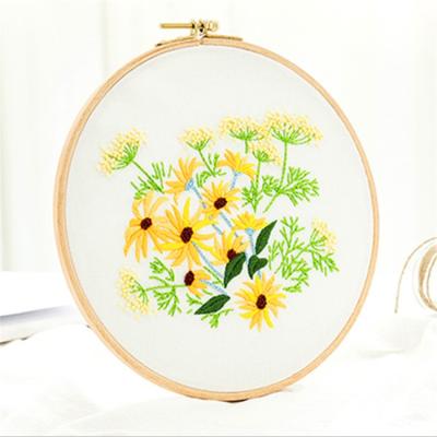 China Suitable for any DIY armor lover or beginner to do basic projects. Charmkey hot sale handmade gift home decor 3d flowers embroidery cross stitch diy kits with bamboo hoop for sale