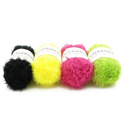 China Wholesale Eyelash Multi Yarn Crochet Fancy Yarn Charmkey Color Feather Yarn Knitting Machine Yarn Conductors for sale