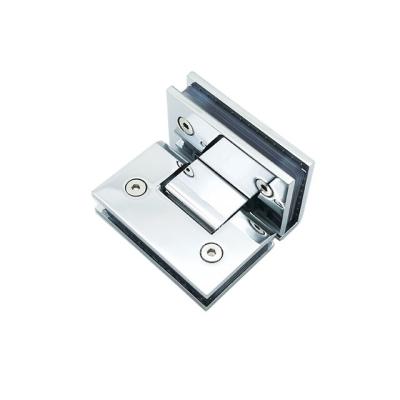 China Modern heavy zinc alloy hardware 90 degree glass to shower glass door hinge for glass for sale