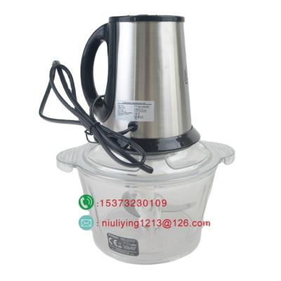 China Hotel 400W Stainless Steel Capacity 2L Electric Chopper Meat Grinder Mincer Food Processor Slicer for sale