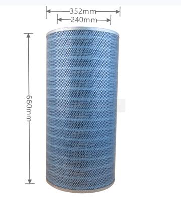 China Cylindrical Flame Retardant Industrial Air Filtration System Filter Cartridge P190818 Dust Filter for sale