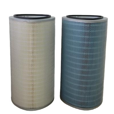 China Air Filtration System Triangle Dust Filter Cartridge P034303 Blue Flame Retardant Dust Filter for sale