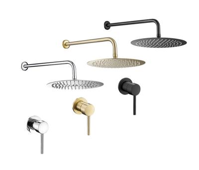 China Without Slide Bar Shower Faucet Modern Style Stainless Steel Rain Shower Set Bathroom Shower Set Brass for sale