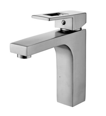 China Metered Faucets Single To Handle Hot Cold Water Faucet Brass Single Hole Basin Faucet for sale