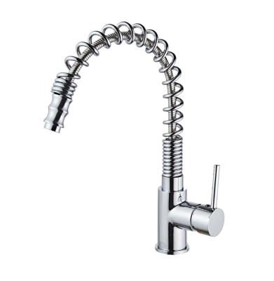 China Pull Out Jet Chrome Pul Kitchen Faucets Sanitary Brass Ware Mixer Single Hole Clearance Kitchen Faucet for sale