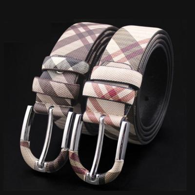 China Suitable to match various clothes 2022 hot new men and women thin plaid belts shape casual dress jeans belt genuine leather belt for sale