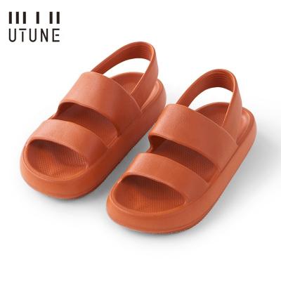 China CUSHIONING UTUNE 2021 Custom Two Strap Sandals Summer Slide Shoes Unisex Unisex Sandals Men Slip On Eva Outdoor Beach Ladies Slippers for sale