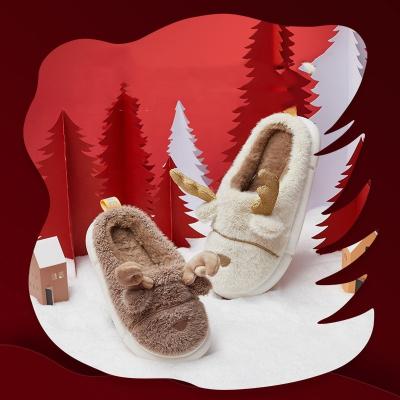 China UTUNE Christmas Children's Gifts Kids Cartoon Slippers Antler Waterproof Cute Slippers Boys And Girls Winter Shoes Non-slip Slippers for sale