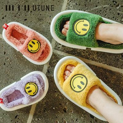 China Cute Smiley Outdoor Slippers Boys Girls Slippers Shoes UTUNE Winter Kids Lightweight Cotton Slippers Wholesale for sale