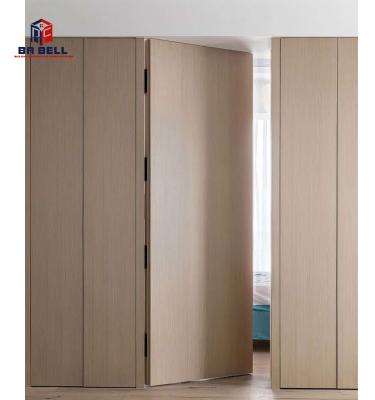 China Modern Frameless Wooden Veneer Invisible Recessed Secret Doors Wooden Hidden Hinged Hidden Door for sale