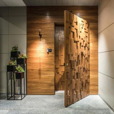 China Modern Solid Wood Door Style Entryway Solid Wood Revolving Entrance Main Entrances Rotatable Indoor Door Pivot Door for sale