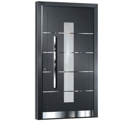 China Large Modern Wooden Aluminum Glass Pivot Door Modern Entrance Entrance for sale