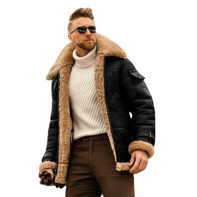 China Anti-wrinkle new product fur outerwear winter men's jacket fashionable mid length thick coats for sale