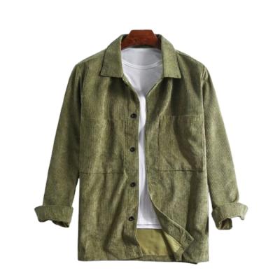 China Autumn New Coat Shirt Oversize Corduroy Loose Long Sleeve Men Shirts Anti-pilling for sale