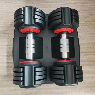 China rubber covered dumbbell adjustable round head dumbbell/cheap dumbbell/rubberized black dumbbell for sale