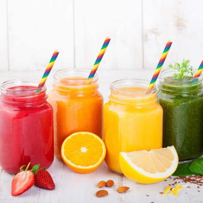 China Custom Professional Eco-Friendly Printing Colorful Disposable Biodegradable Paper Drinking Straw for sale