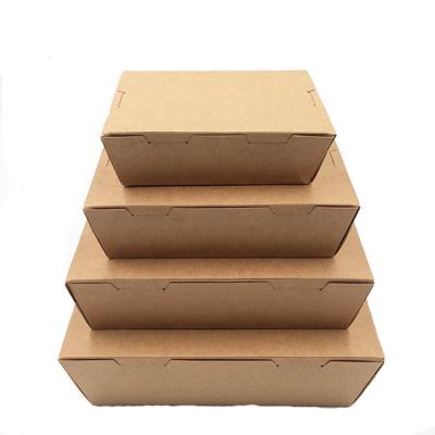 China Recyclable Eco - Friendly Food Grade Kraft Paper Disposable Gift Boxes For Salad for sale