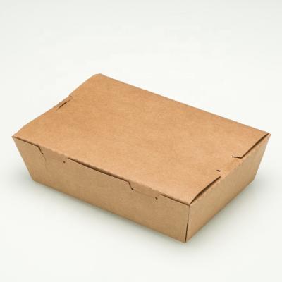 China Recyclable Eco - Friendly Disposable Food Grade Gift Kraft Paper Food Box for sale