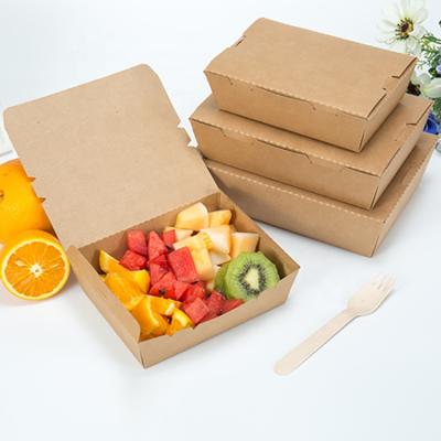 China Recyclable Eco - Friendly Food Grade Paper Kraft Paper Packaging Disposable Box for sale