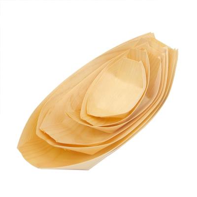 China China Sustainable Manufacture Small Disposable Wooden Sushi Boat for sale