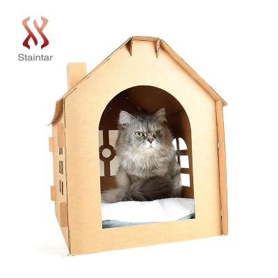 China Household Stored Heavy Support Cardboard Flat Polyester Paper Tube House Cat Toy Scratching Board for sale