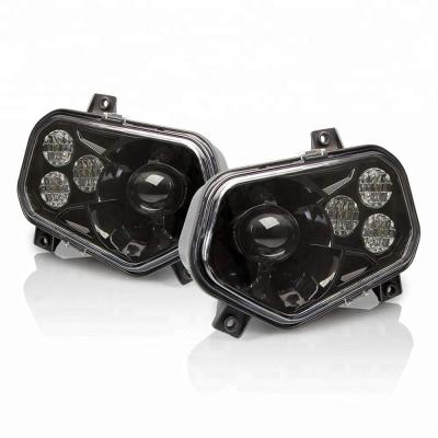 China Auto Accessories ATV LED Aluminum Headlight Housing Beam UTV Die Cast High Low Headlight For RZR 900 Polaris Front Head Lights for sale