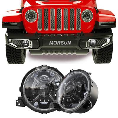 China Lights Fit For Morsun Running DOT Straight 9 Inch Around LED Headlights For 2018+ Jeep JL 9