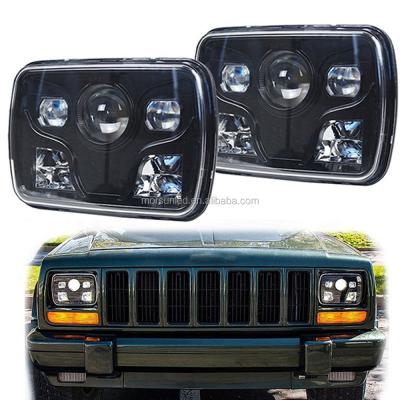 China Chrome Black 7inch Aluminum 5x7 7x6 High Power Led Headlight / Square Led Headlight hi lo lo beam truck lamp for sale