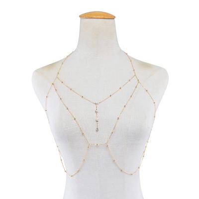 China Dropshipping Trendy 2023 Summer Fashion Sexy Necklace With Diamonds Necklace Jewelry Copper Pearl Mesh Body Chain Necklace N167-N195 for sale