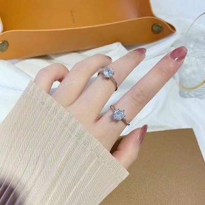 China Dropshipping 2023 fashion trendy diamond ring all open ring female gift to couples gift simple ring for factory price R53-R54 for sale